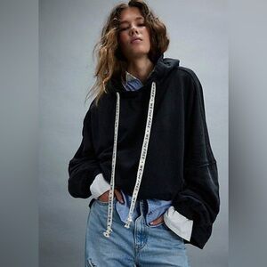NWOT Free People We The Free We Hoodie Oversized Washed Black XS